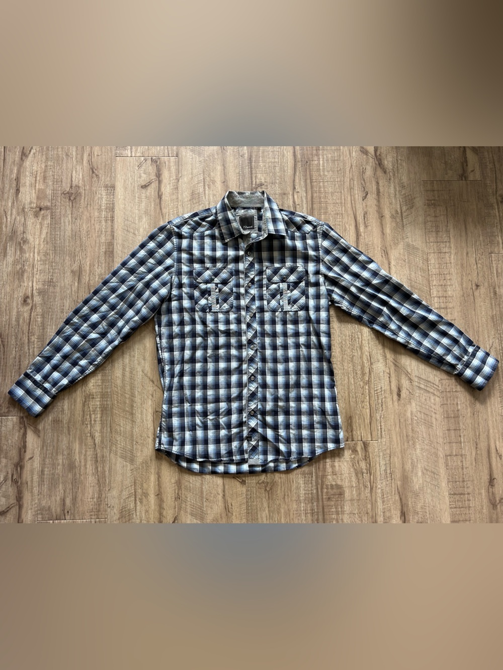 Western 7 Diamonds cowboy stampede country rodeo Men's Plaid Long-Sleeve Shirt